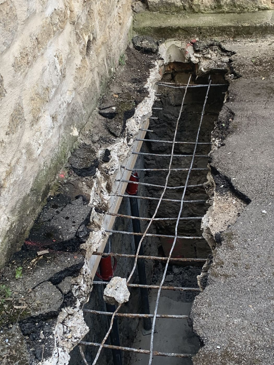 Ouverture de dallage et ferraillage
